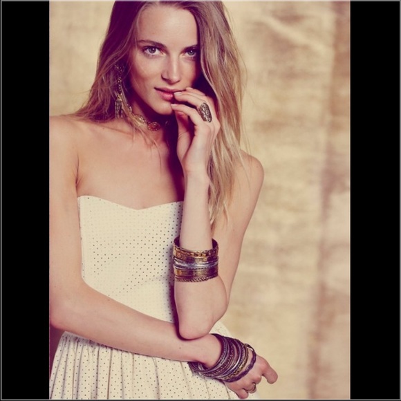 Free People White Cross My Heart Perforated Dress - Picture 3 of 4