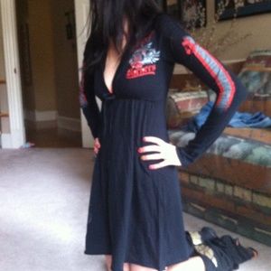 Bejeweled hooded dress. Available in M