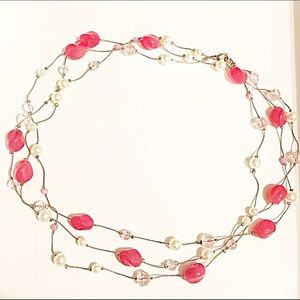 🌅📿Pink & Pearl Convertible Necklace