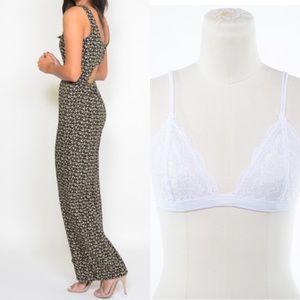 FLORAL CUTOUT JUMPSUIT AND BRALETTE BUNDLE
