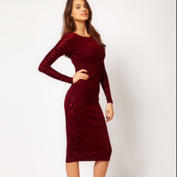 maroon dress midi