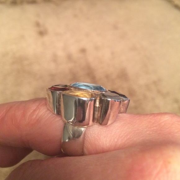 Silver multi gemstone ring - Picture 2 of 2