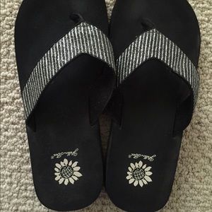 Yellow Box flip flops