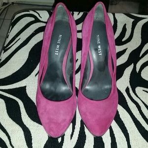Nine West Fuchsia Suede Pumps