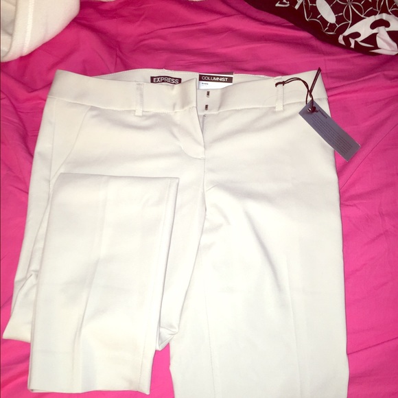 NWT Cream Color Express Columnist Ankle Pants
