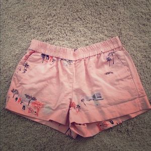J.crew pink printed pull on shorts