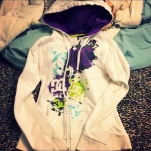 DC shoes logo color zipup hoodie sweater