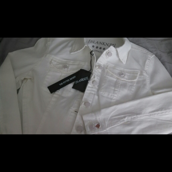 Blank NYC White Denim Stretchy Fitted Jacket xs/s - Picture 1 of 4
