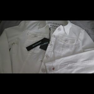 Blank NYC White Denim Stretchy Fitted Jacket xs/s