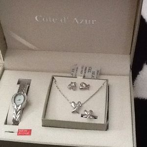 Cote d'Azure watch,earrings necklace and ring