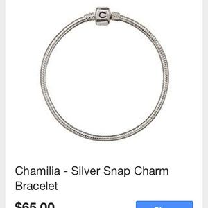 Chamilia snap silver charm bracelet