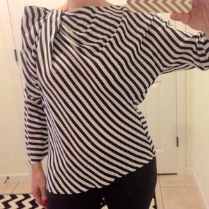 Zara navy and white striped blouse- Size M