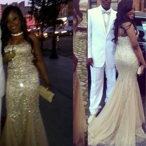 🔥 Jovani Champagne Colored Mermaid Dress🔥