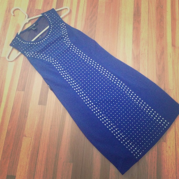 Navy blue studded dress