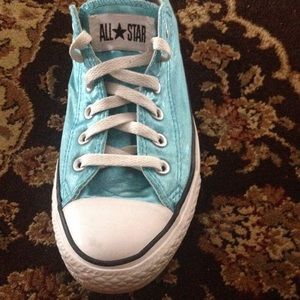 Metallic blue converse! Size 9!