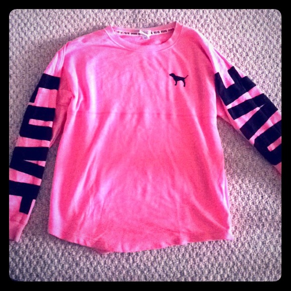 VS Pink crew neck spirit jersey