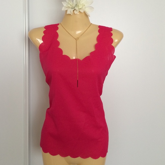 Sheer small hot PINK top NEW