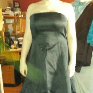 Black strapless floor length formal dress