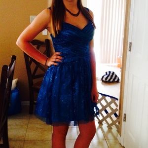 Sparkly Blue Homecoming Dress