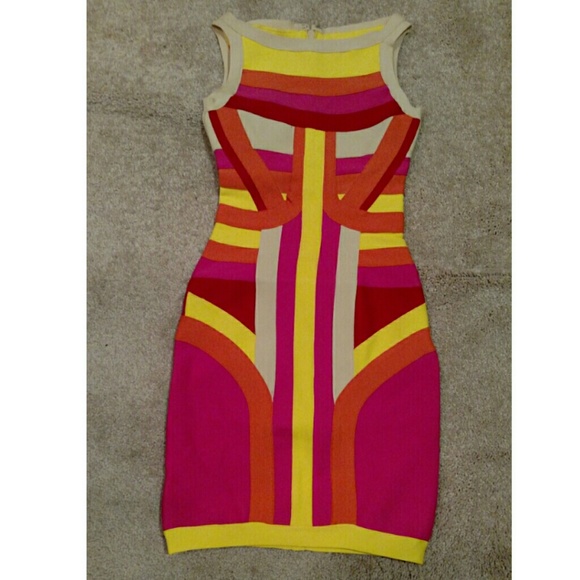 Multi Colored Bandage Dress