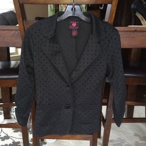 Black on black polka dot blazer