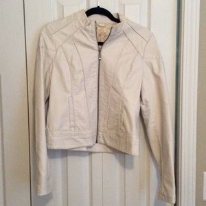 Arden B off white faux leather jacket