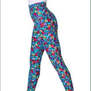 American Apparel Floral Print Nylon Leggings
