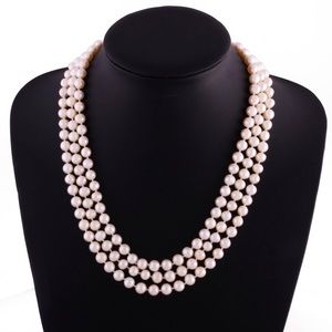 Round Pearls 70" Endless 7-7.mm Necklace