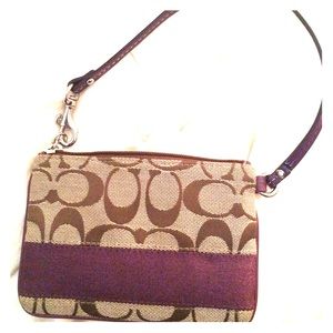 Coach Signature Stripe Wristlet