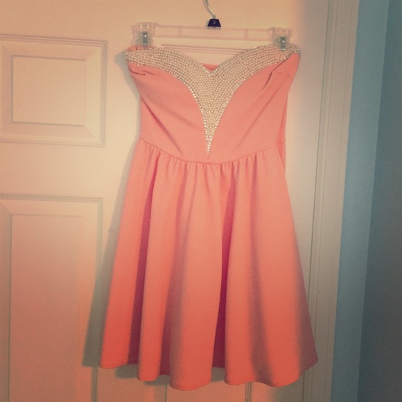 Strapless Peach Dress