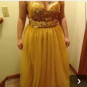 Gold prom dress