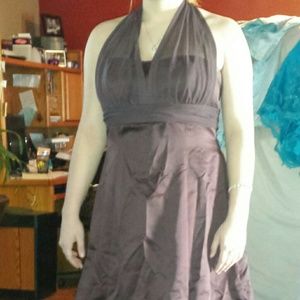 Brown halter formal dress