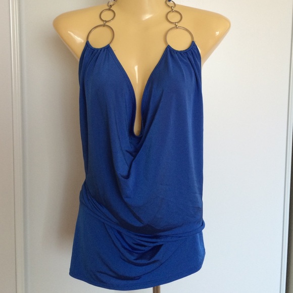 Halter clubbing top / navy blue - Picture 1 of 3