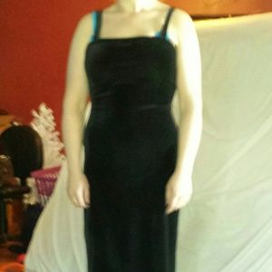 Black velvety semi formal dress