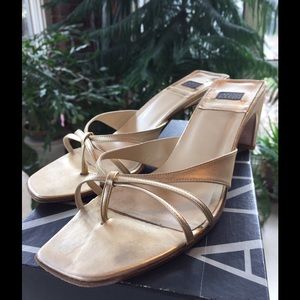 Anne Klein "Capri" pale gold thong sandals