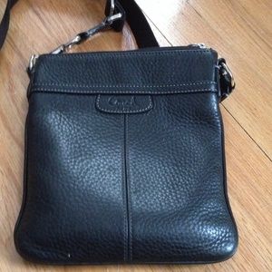 Black leather Coach Crossbody