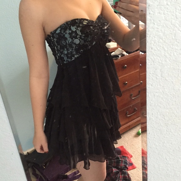 Strapless Black Formal Dress