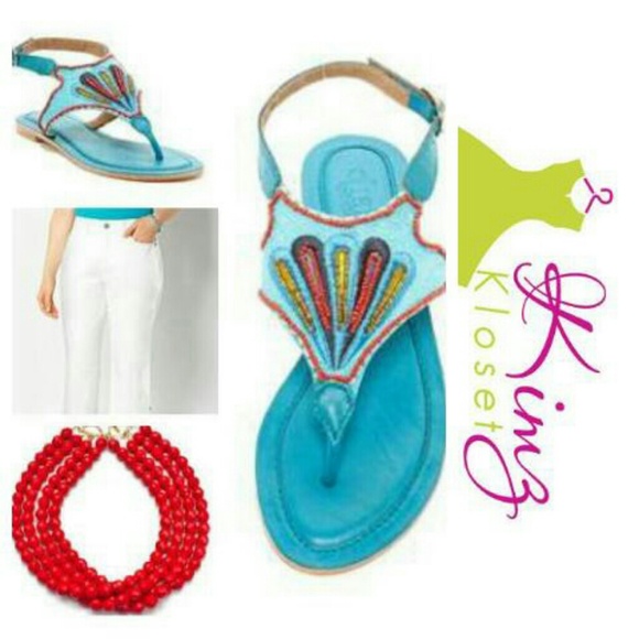 Charles David Shoes - Embroidered Thong Sandals