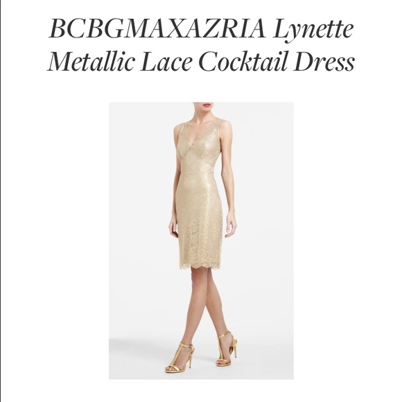 PRICE DROP: Gold lace BCBG cocktail dress