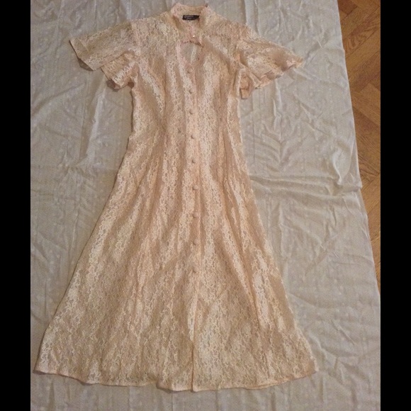 Vintage pink lace dress