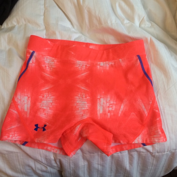 coral and royal blue under armour spandex