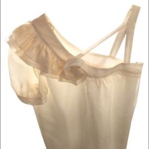 Voom One shoulder, Asymmetric strap offwhite dress