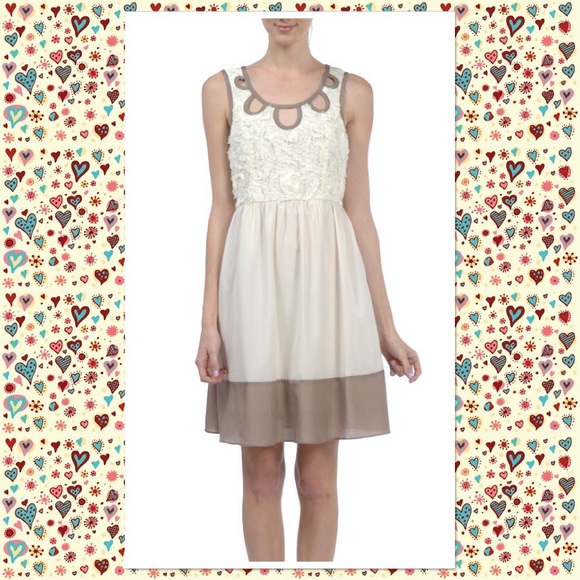 A'Reve Dresses & Skirts - AREVE CREAM LACE DETAIL DRESS NWT - SMALL