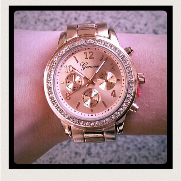 new classy rose colored watch