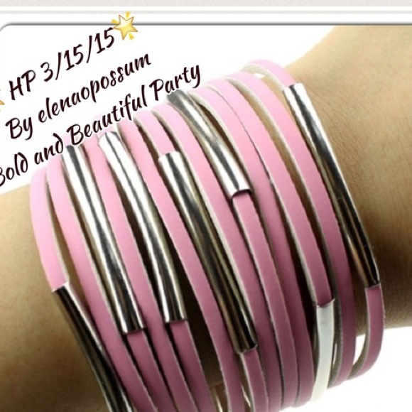 Host Pick! Pretty in Pink PU Leather Bracelet