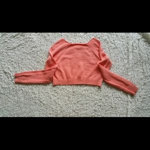 Coral crop sweater