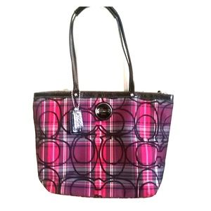 **AUTHENTIC**Coach Plaid Tartan Bag**