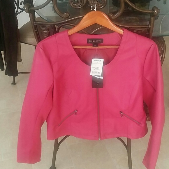 Jacket leather  hot pink