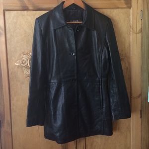 Vintage Black Leather Jacket Medium
