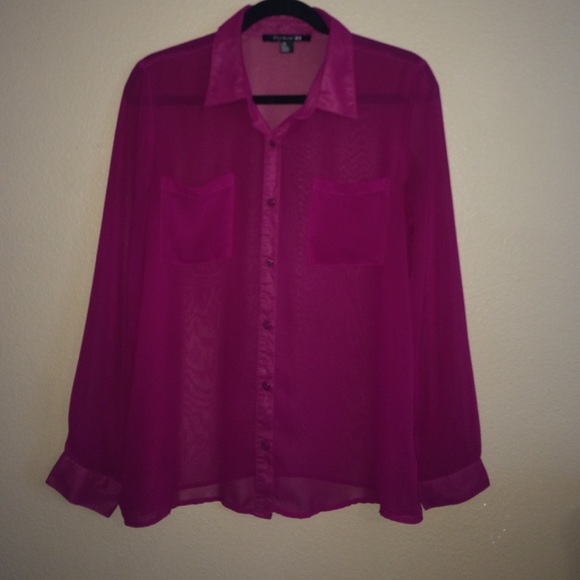 Chiffon fuchsia and stripped top